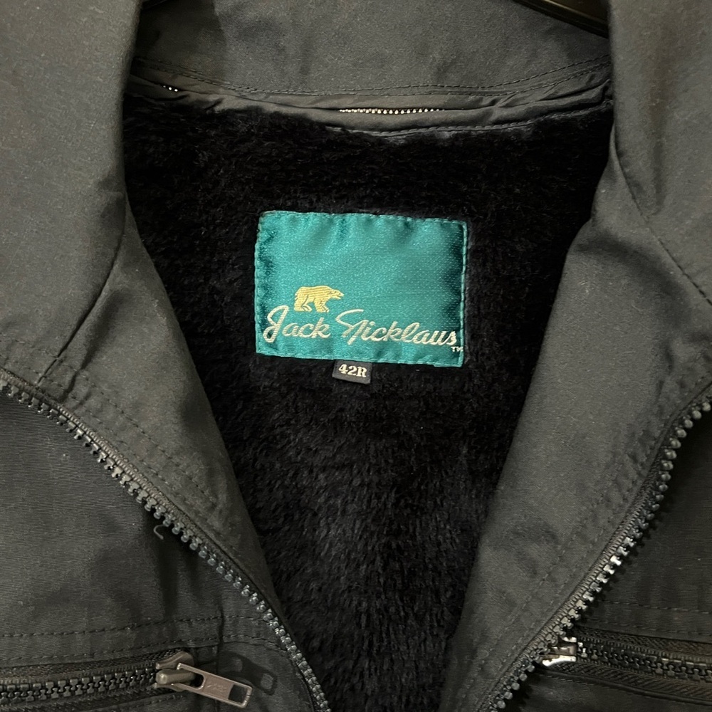 Jack Nicklaus Jacket | 42 R | Blue Removable Fur Lined Zip Bomber - Picture 3 of 4